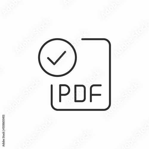 check mark pdf file icon sign vector