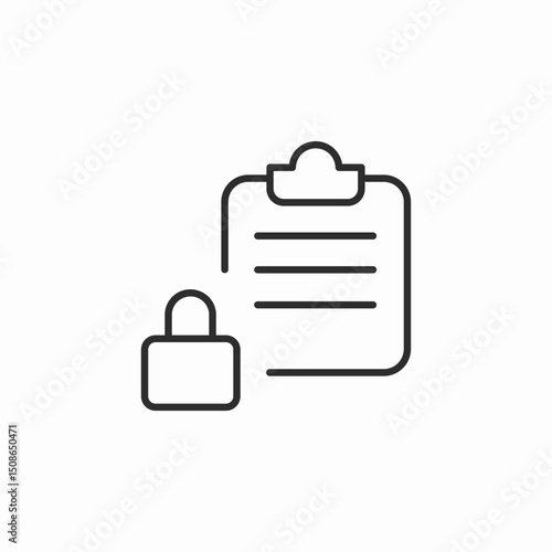 clipboard lock icon sign vector