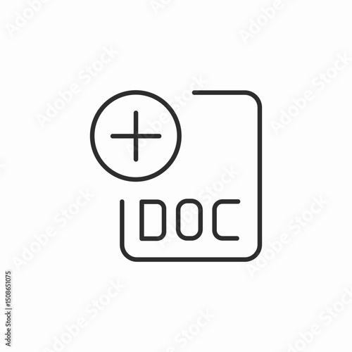 plus add doc file icon sign vector