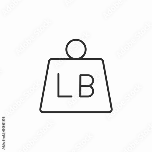weight bell LB icon sign vector