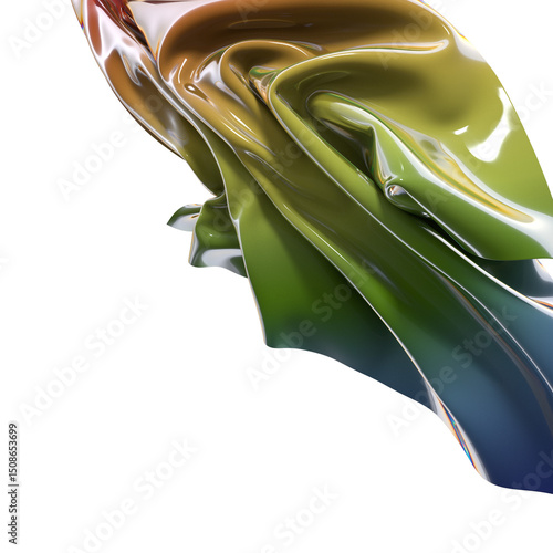 Abstract iridescent folds w...
