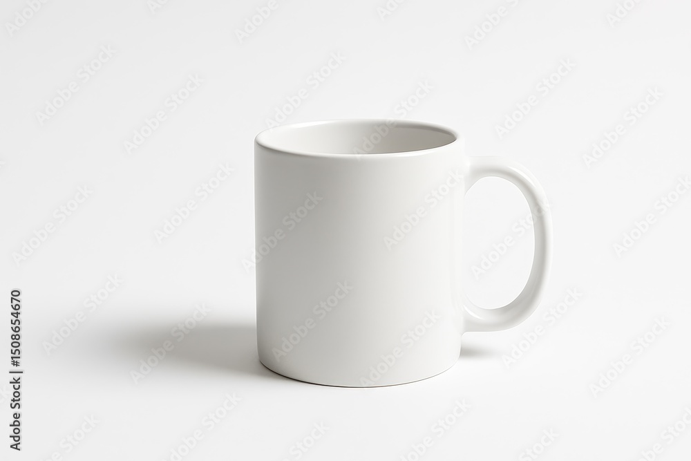 Minimalist ceramic mug on white background for design and branding projects Minimalist ceramic mug on white background for design and branding projects