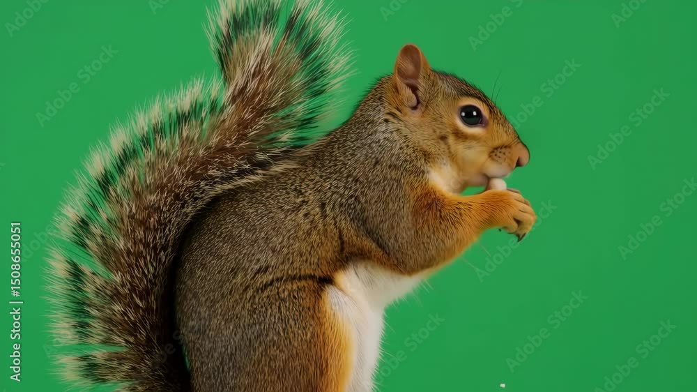 squirrel eating nut in green screen background squirrel eating nut in green screen background