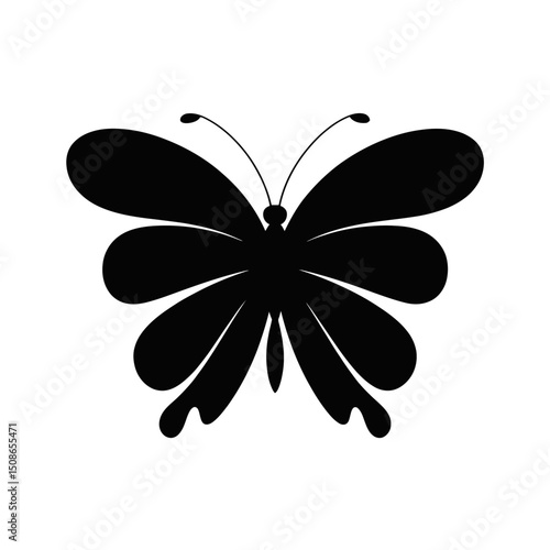 A black butterfly silhouette