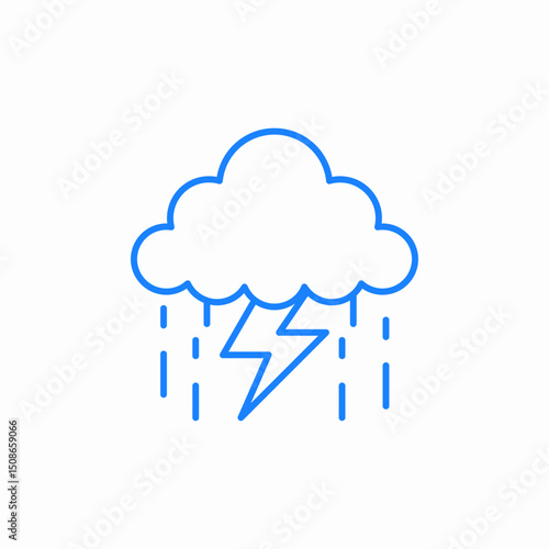 thunderbolt raining icon sign vector