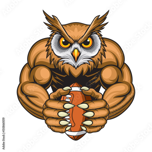 american football mascot owl vector illustration design