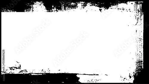 Grunge style frames are black on a white background