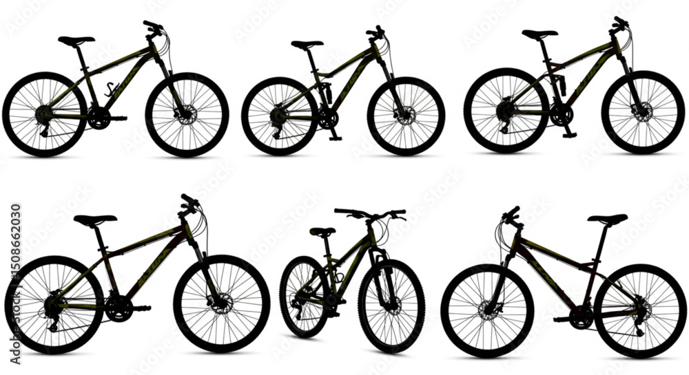 Mountain bike Silhouette isolated on white background
Mountain bike Silhouette isolated on white background