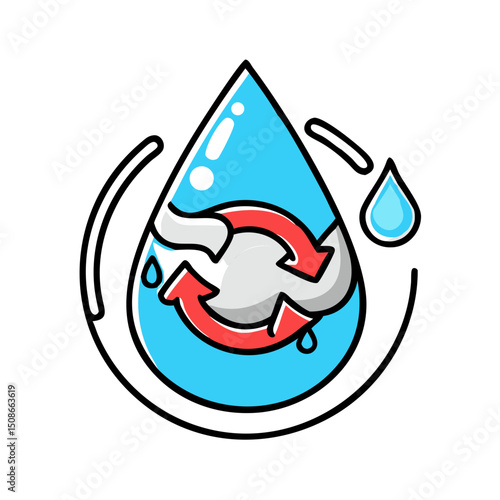  Water drop, environmental or ocean care.