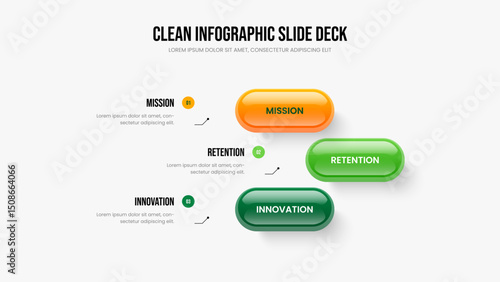 Investor Strategy Three Option Diagram Slideshow Template. Consulting Solution Frame Design Vector Illustration. Product Forecast 3 Element Infographic Presentation Layout.
