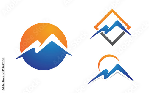 Mountain Hill icon Logo illustration design Template v.33