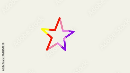 Animation of a shape with several transitions and dynamic color changes.