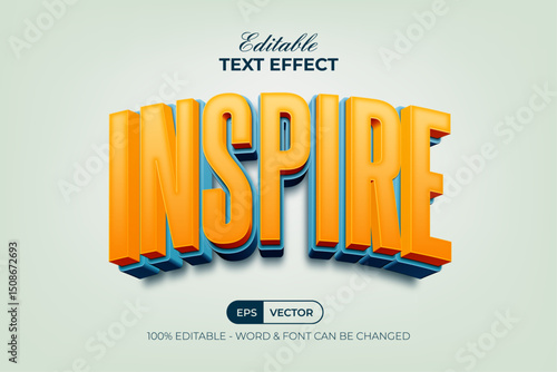 Inspire 3D Editable Text Effect Curved Style.