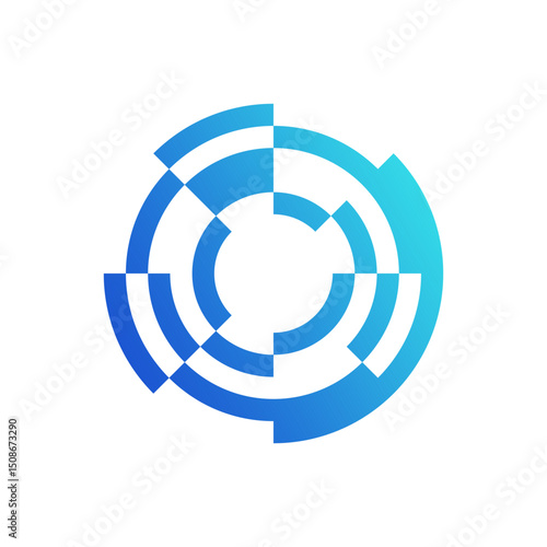 AI Security System Logo Biometric Circuit Logo