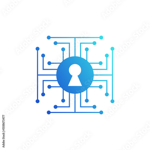 AI Security System Logo Biometric Circuit Logo