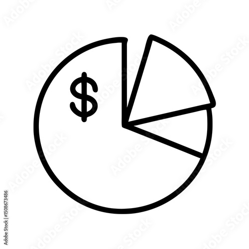Pie chart with dollar sign representing financial insights concept  