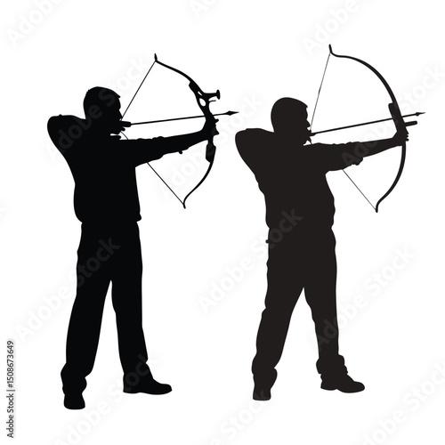 silhouette of archer vector illustration isolated on white background 