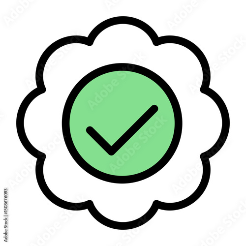 Verified Badge Icon - Clean Color Lineal Style for Authentic Profiles. (Color Lineal Style)