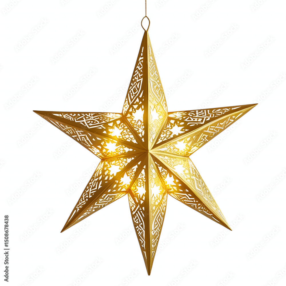 Fototapeta premium golden christmas star isolated