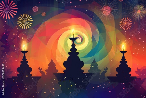 Happy Diwali wishes greeting card design