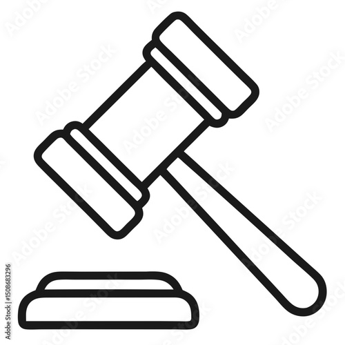 vector illustration of justice gavel