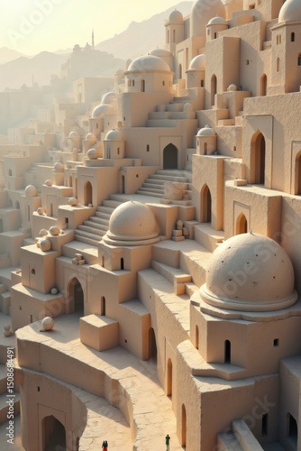 Ancient arabic architecture city landscape travel destination design