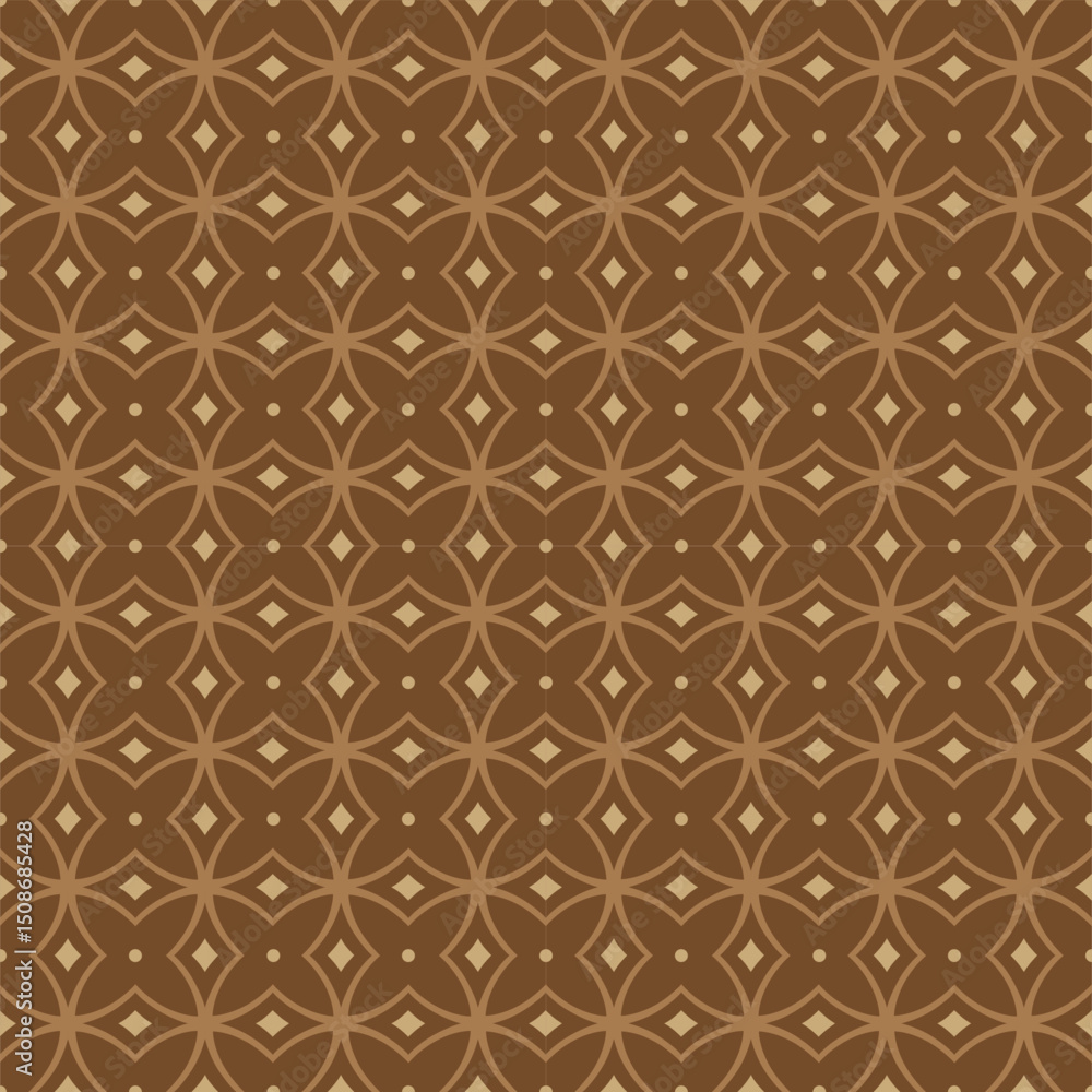 Fototapeta premium Seamless Geometric Pattern On Brown Background For Gift Wrap And Fabric Print