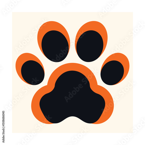 Simple paw print graphic illustrating pet care and animal welfare concepts