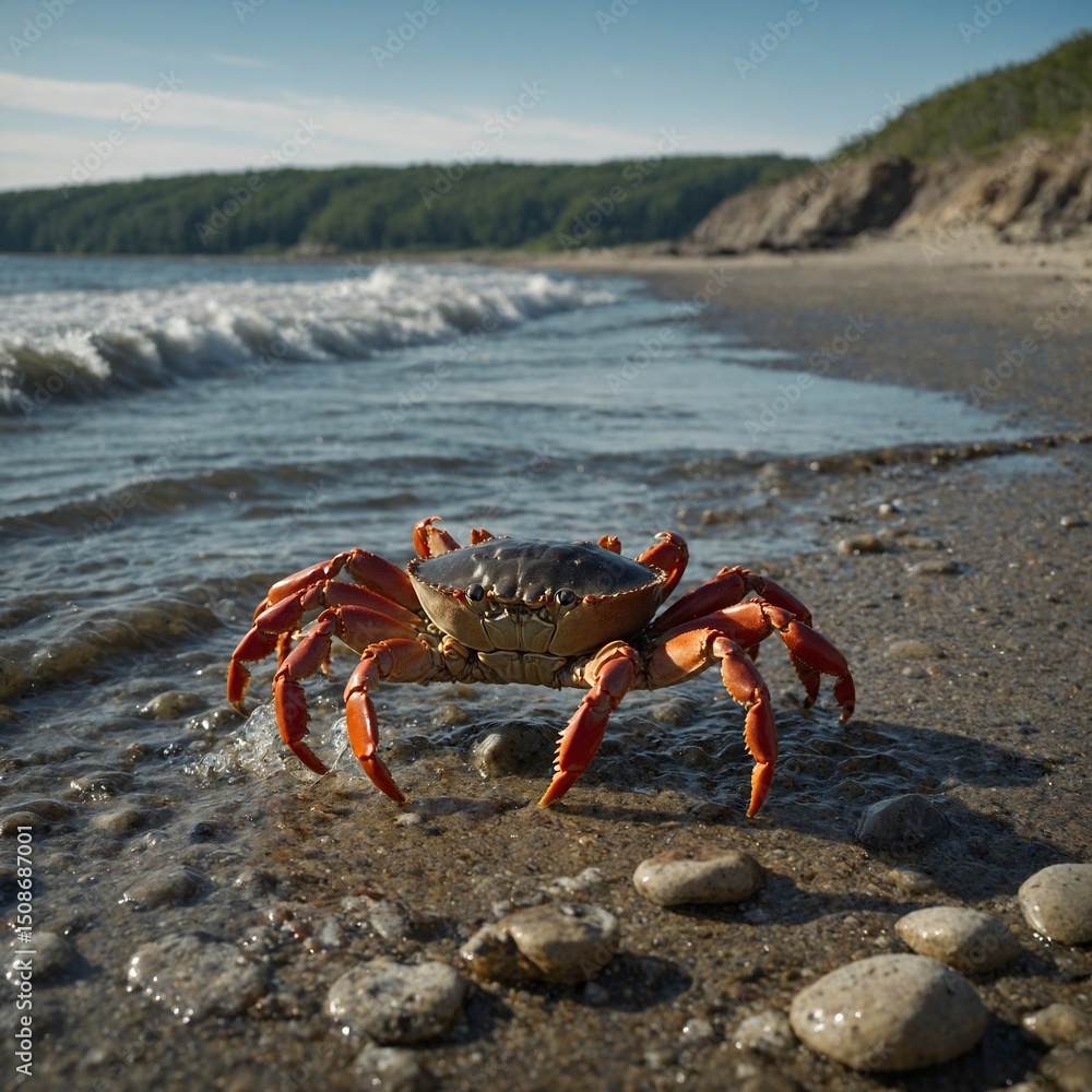 Crab Scuttling Across the Shore. Crab Scuttling Across the Shore.