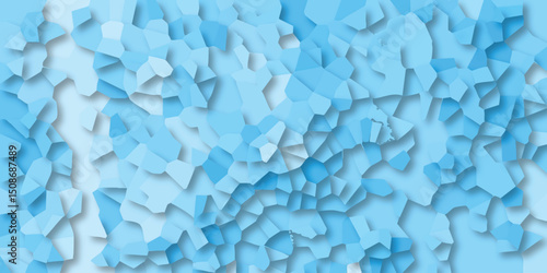 Abstract blue geometric polygon pattern with dimensional effects creating modern digital design for backgrounds and visual concepts