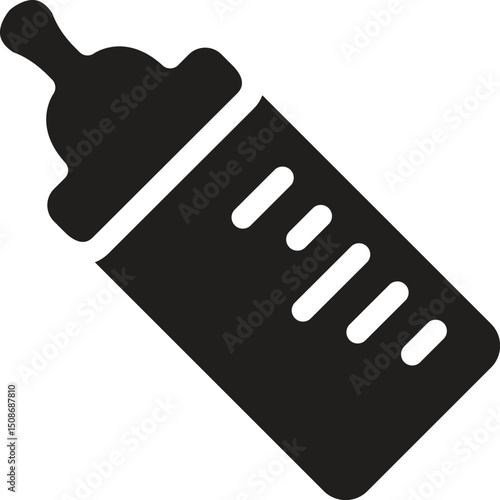 baby bottle pacifier. One line drawing illustration of baby pacifier. Baby care product concept continuous line art. 