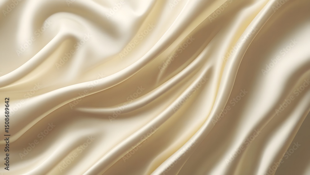 Golden silky fabric with smooth waves and elegant shiny texture Golden silky fabric with smooth waves and elegant shiny texture