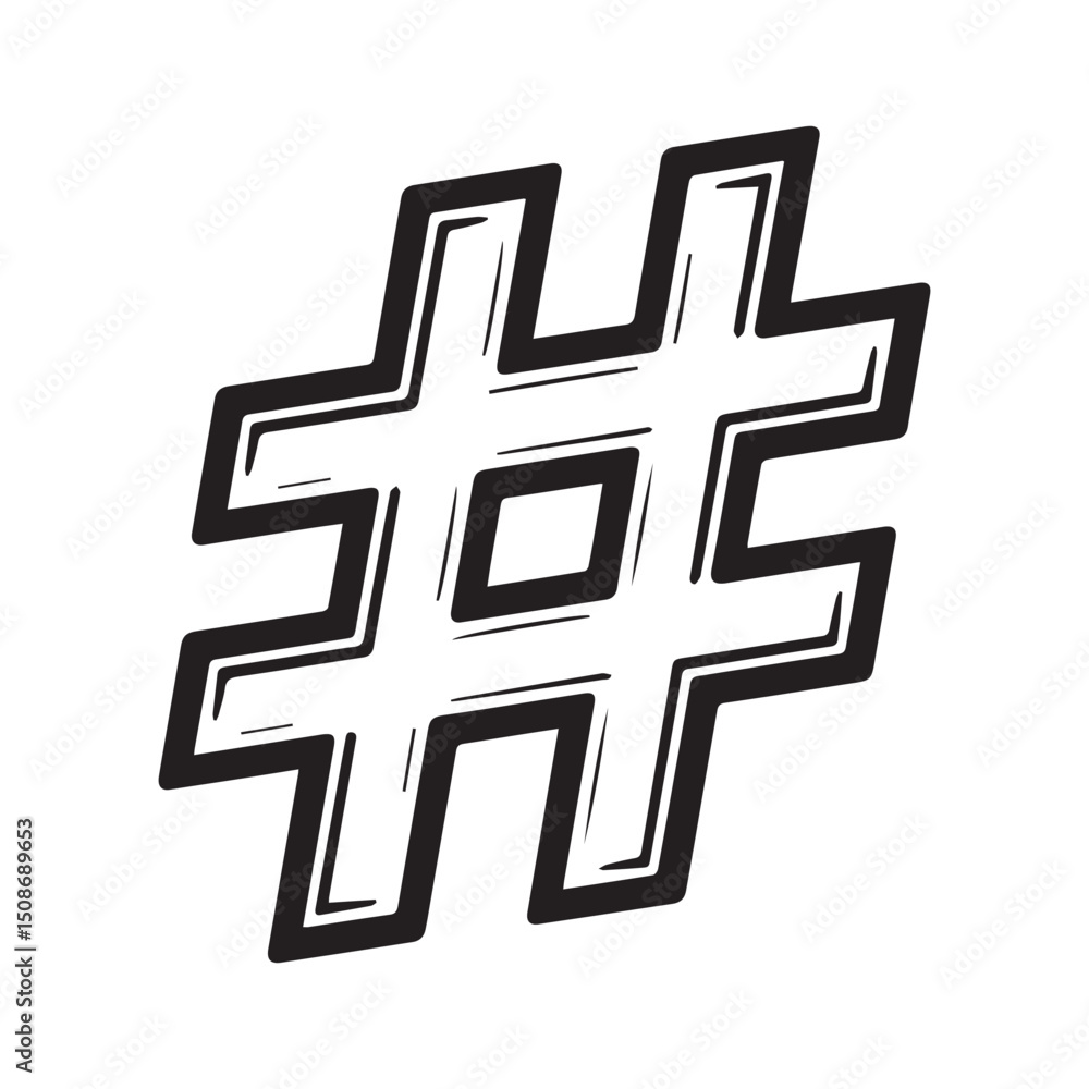 Obraz premium black and white hashtag symbol