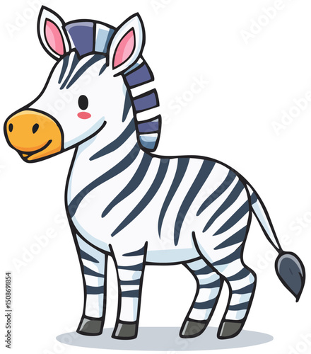 Cute Cartoon Zebra