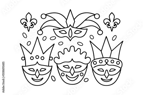 set of funny Masquerade Masks, A Guide to Carnival and Festive Designs