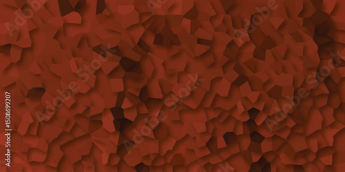 Textured reddish brown surface illustration of interlocking polygonal shapes with variations of light and shadow creates a unique and modern aesthetic for design projects.
