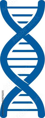 Simple blue dna helix icon, genetic symbol illustration. Vector illustration