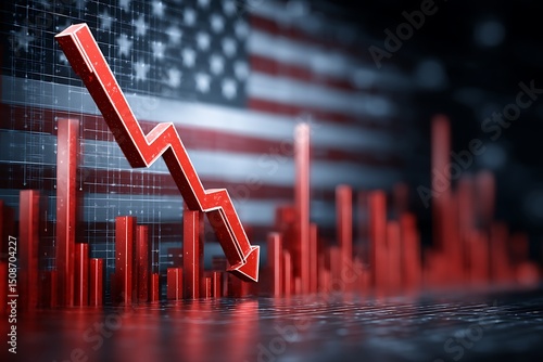 미국 금융시장 침체와 주가 하락 AI 생성
