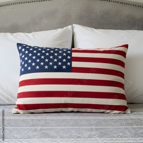 Patriotic Pillow: American Flag Throw Pillow for Home Decor