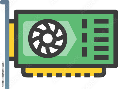 GPU icon vector