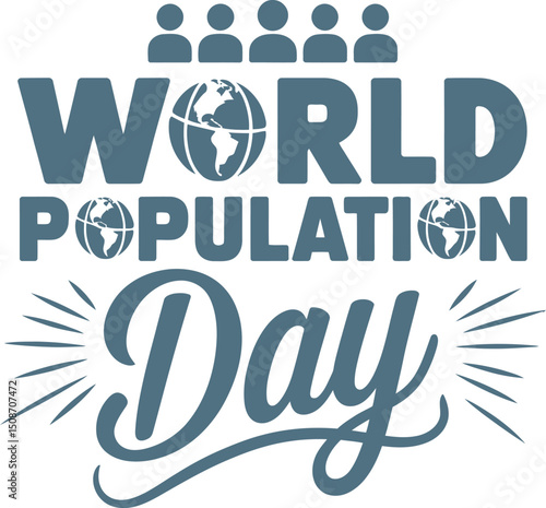 World population day Typography design, banner, greeting card or poster, Vector illustration 