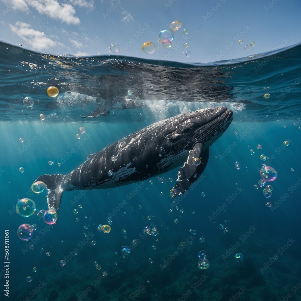 Fototapeta premium whale in the sea