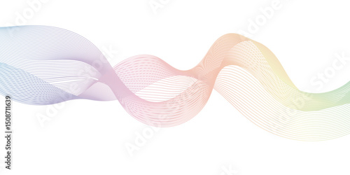 Abstract wave line for banner, wallpaper background with wave design. Abstract business wave curve lines background. Abstract colorful element swoosh speed wave modern stream background. 