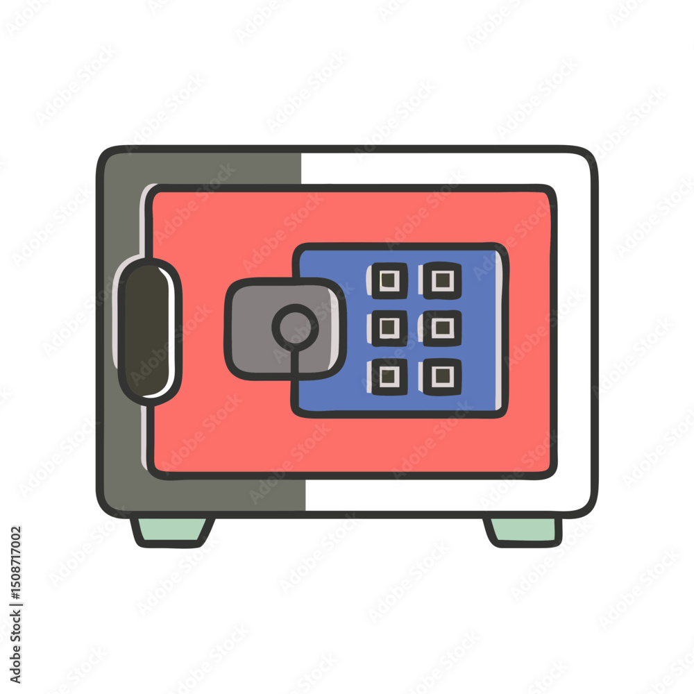 Safe with keypad lock in colored design and modern style Safe with keypad lock in colored design and modern style