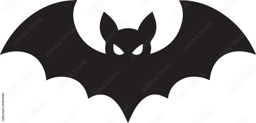 Fototapeta premium Black Halloween Flying Bat Silhouette Vector