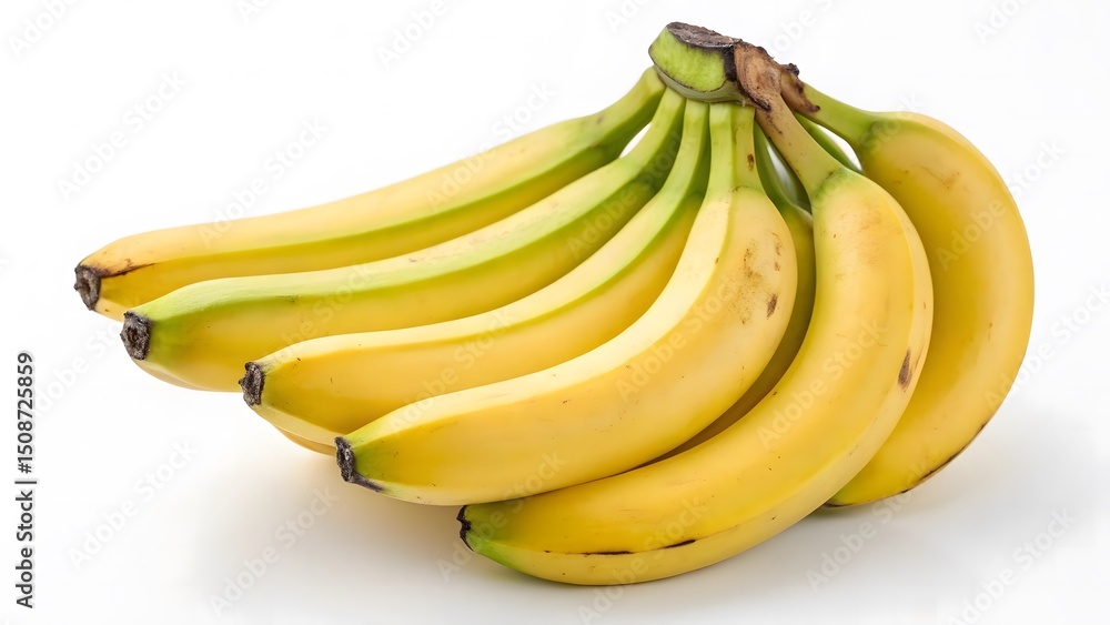 Bunch of Fresh Yellow Bananas Isolated on White Background Bunch of Fresh Yellow Bananas Isolated on White Background