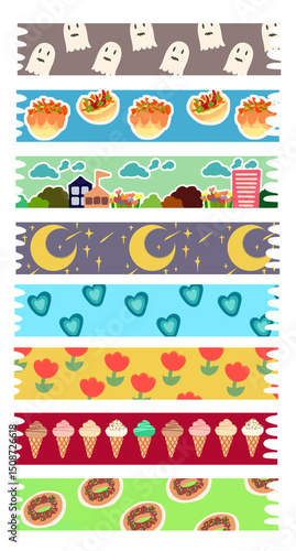 Cute and Colorful Washi Tape Designs Ghosts, Food, Cityscapes, and More