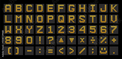 Led digital alphabet, electronic number digital display, letters, sign
