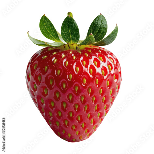 Large Red Strawberry, Isolated Transparent Background