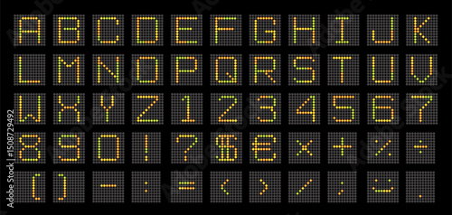 Led digital alphabet, electronic number digital display, letters, sign